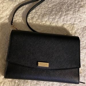 kate spade Black Crossbody with Gold Hardware